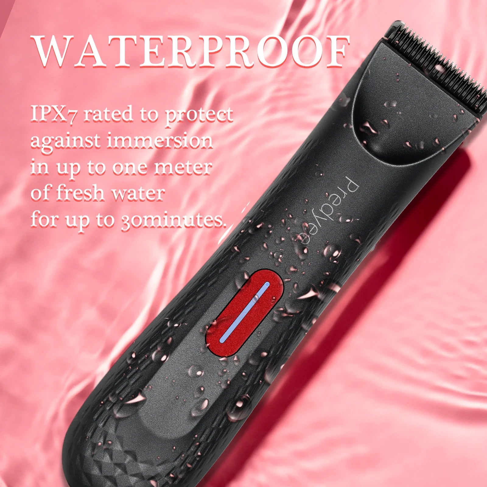 NNEOBA Womens Waterproof Intimate Hair Trimmer Body Groomer Red-2