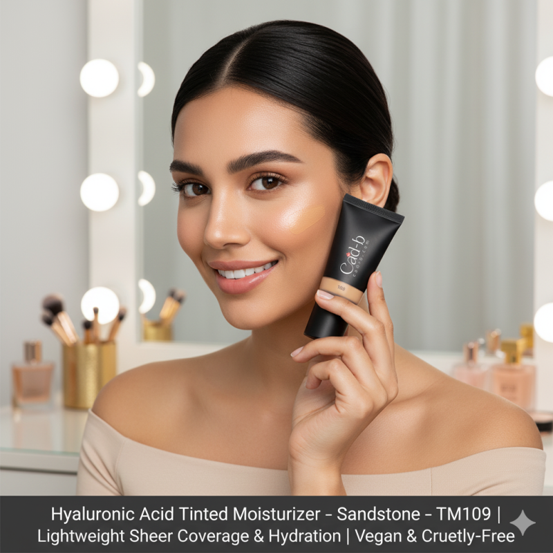 Hyaluronic Acid Tinted Moisturizer – Sandstone – TM109 | Lightweight Sheer Coverage & Hydration | Vegan & Cruelty-Free