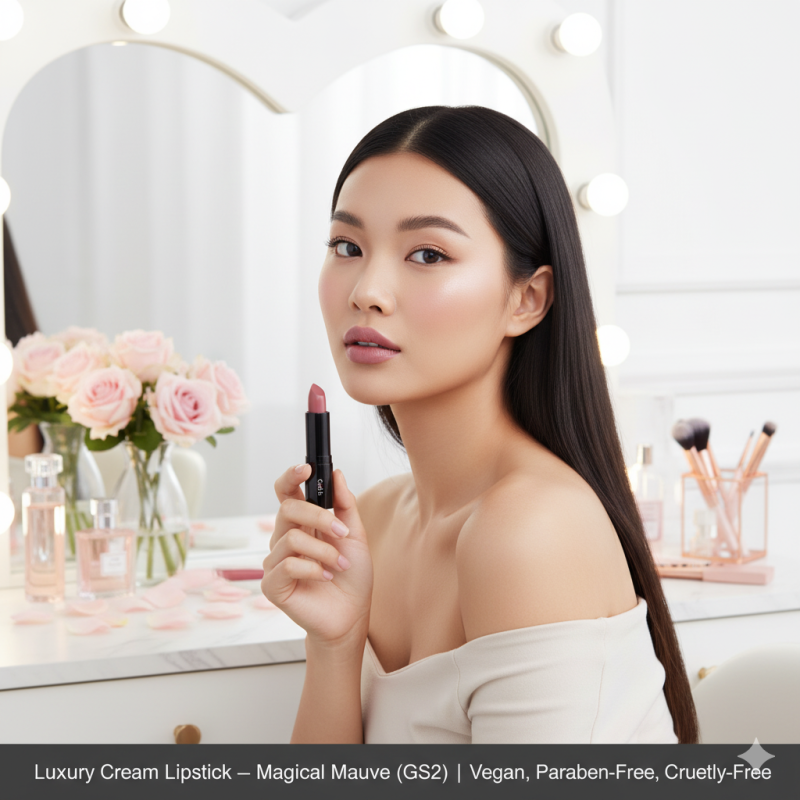Luxury Cream Lipstick – Magical Mauve (GS2) | Vegan, Paraben-Free, Cruelty-Free