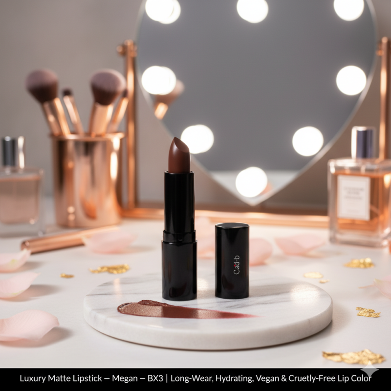 Luxury Matte Lipstick – Megan – BX3 | Long-Wear, Hydrating, Vegan & Cruelty-Free Lip Color