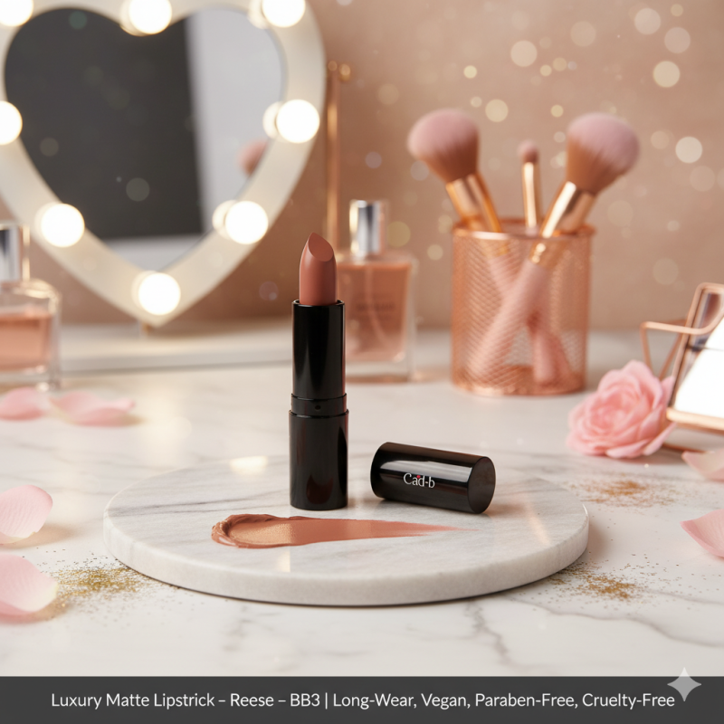 Luxury Matte Lipstick – Reese – BB3 | Long-Wear, Vegan, Paraben-Free, Cruelty-Free