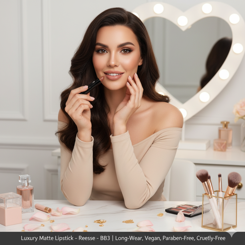 Luxury Matte Lipstick – Reese – BB3 | Long-Wear, Vegan, Paraben-Free, Cruelty-Free